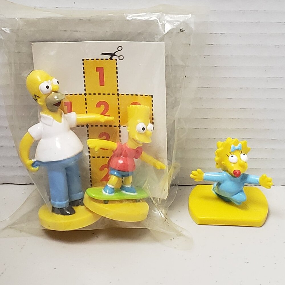 The Simpsons Figures Bart, Homer, Maggie 2003 Kellogg's Cereal